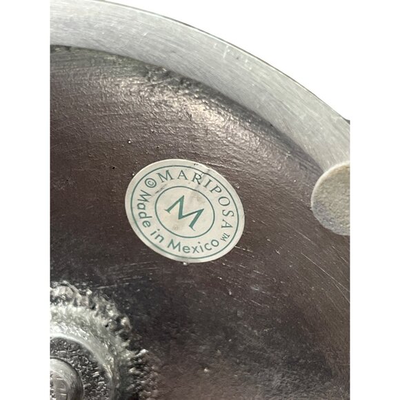 Mariposa Aluminum Candlestick Holder Set of 2 Silver Pluted Top - Picture 4 of 4